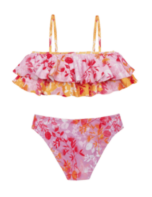 GIRL'S DOUBLE RUFFLED BIKINI